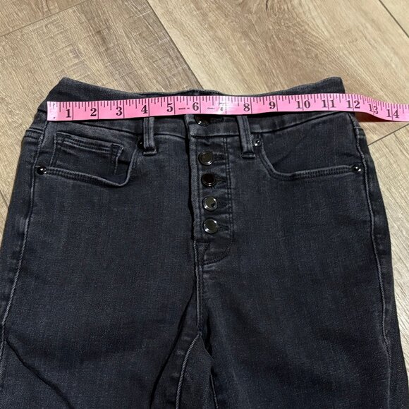 GOOD AMERICAN Skinny Jeans Size 0/25 Black Button Fly - Picture 8 of 10